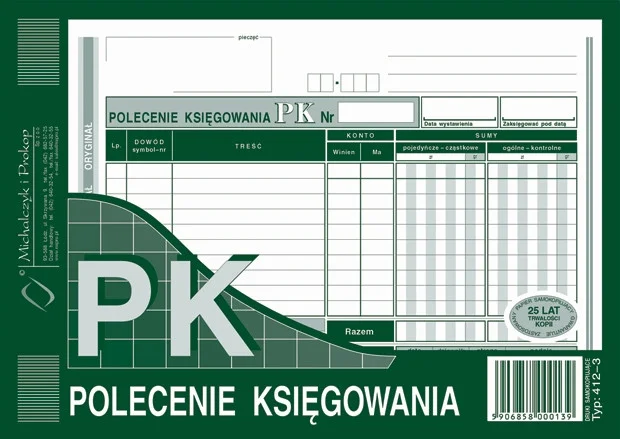 412-3 Polecenie księgowania