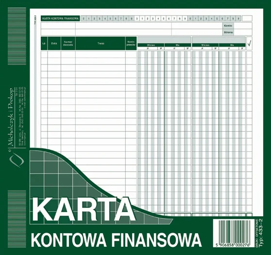 433-2 Karta kontowa finansowa - 2 kolumny