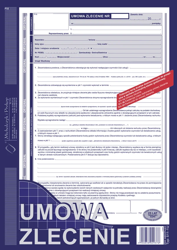 511-1U Umowa zlecenie