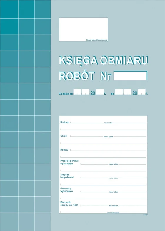 605-1 Książka obmiaru robót