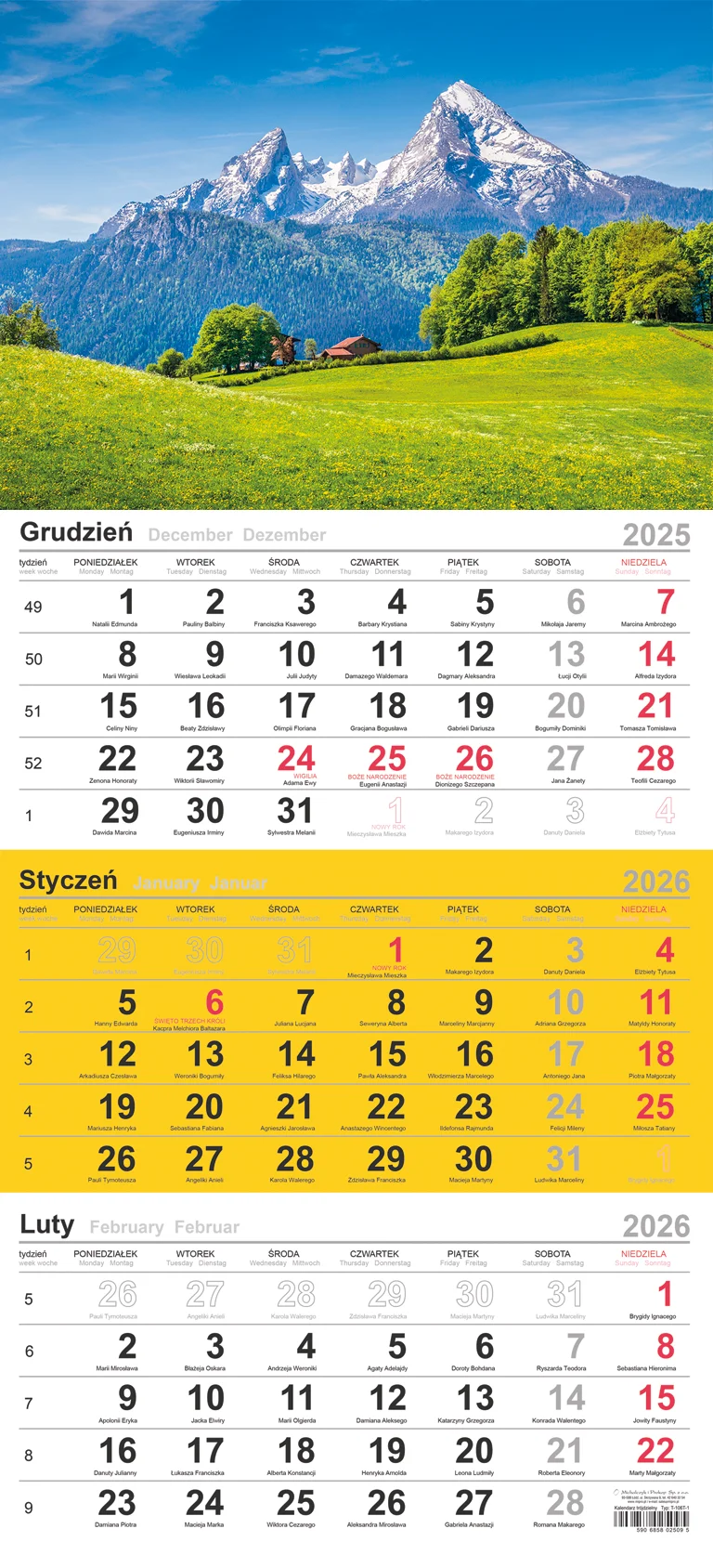 T-106T Terminarz trójdzielny 2