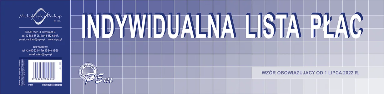 P5m Indywidualna lista płac