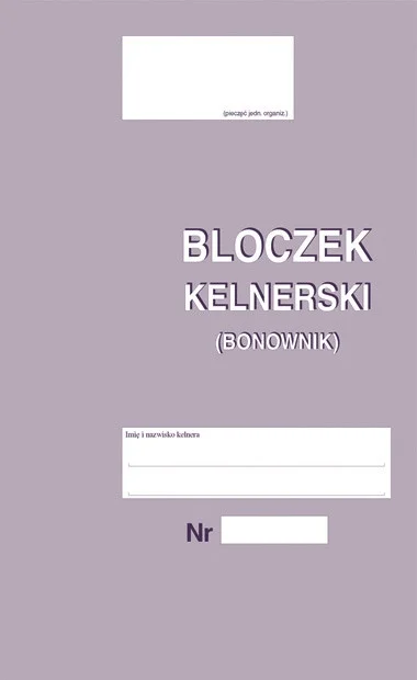 268-8 Bloczek kelnerski (bonownik)